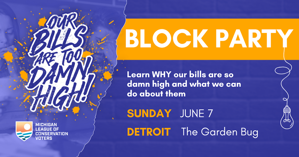Our Bills Are Too Damn High Block Party; Detroit · Michigan LCV