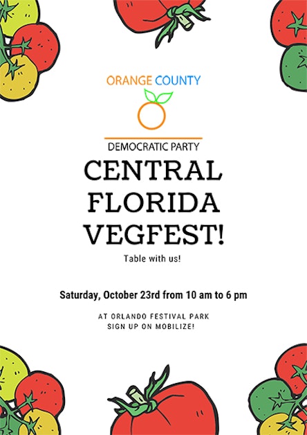 Table with the Orange Fl Democrats at Central Florida Vegfest! · Orange