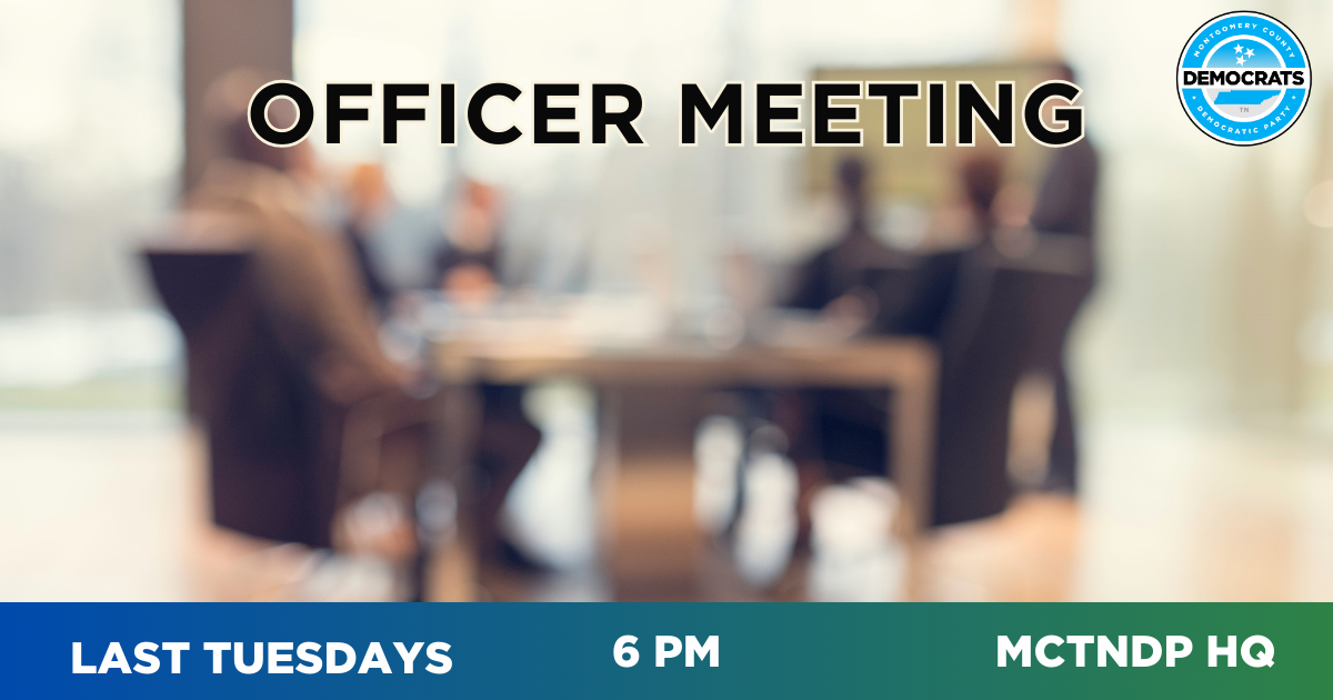 MoCo Dems Officers Meeting (Last Tuesdays)