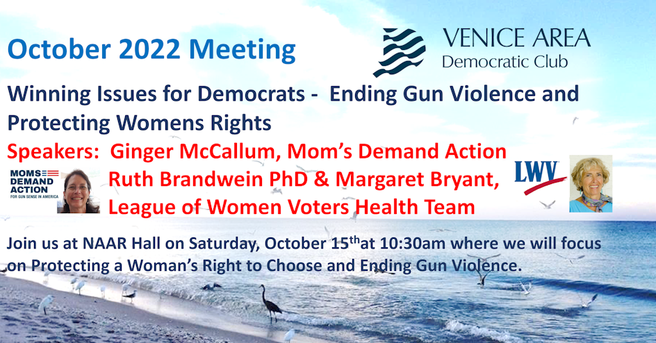 Venice Democrats October 2022 Meeting - In Person organized by Sarasota County Democratic Party