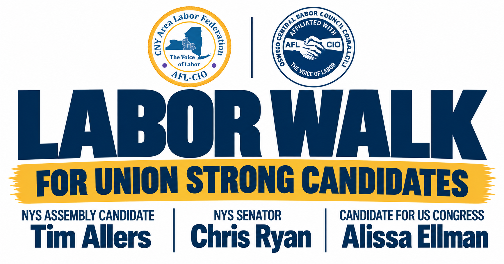 Oswego Central Labor Council's Labor Walk for Union Strong Candidates