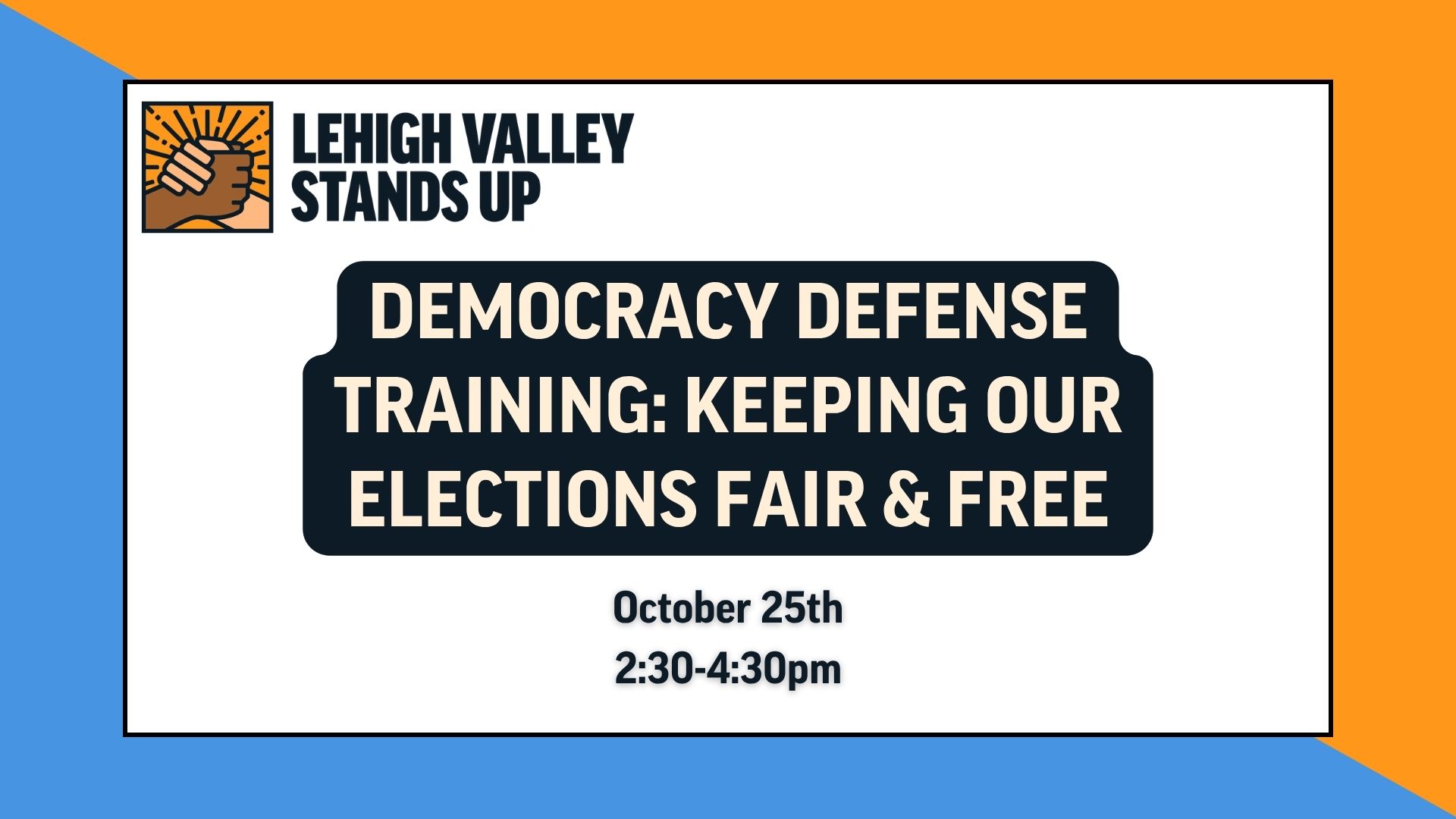 Democracy Defense Training: Keeping our Election Fair & Free | Lehigh Valley Stands Up