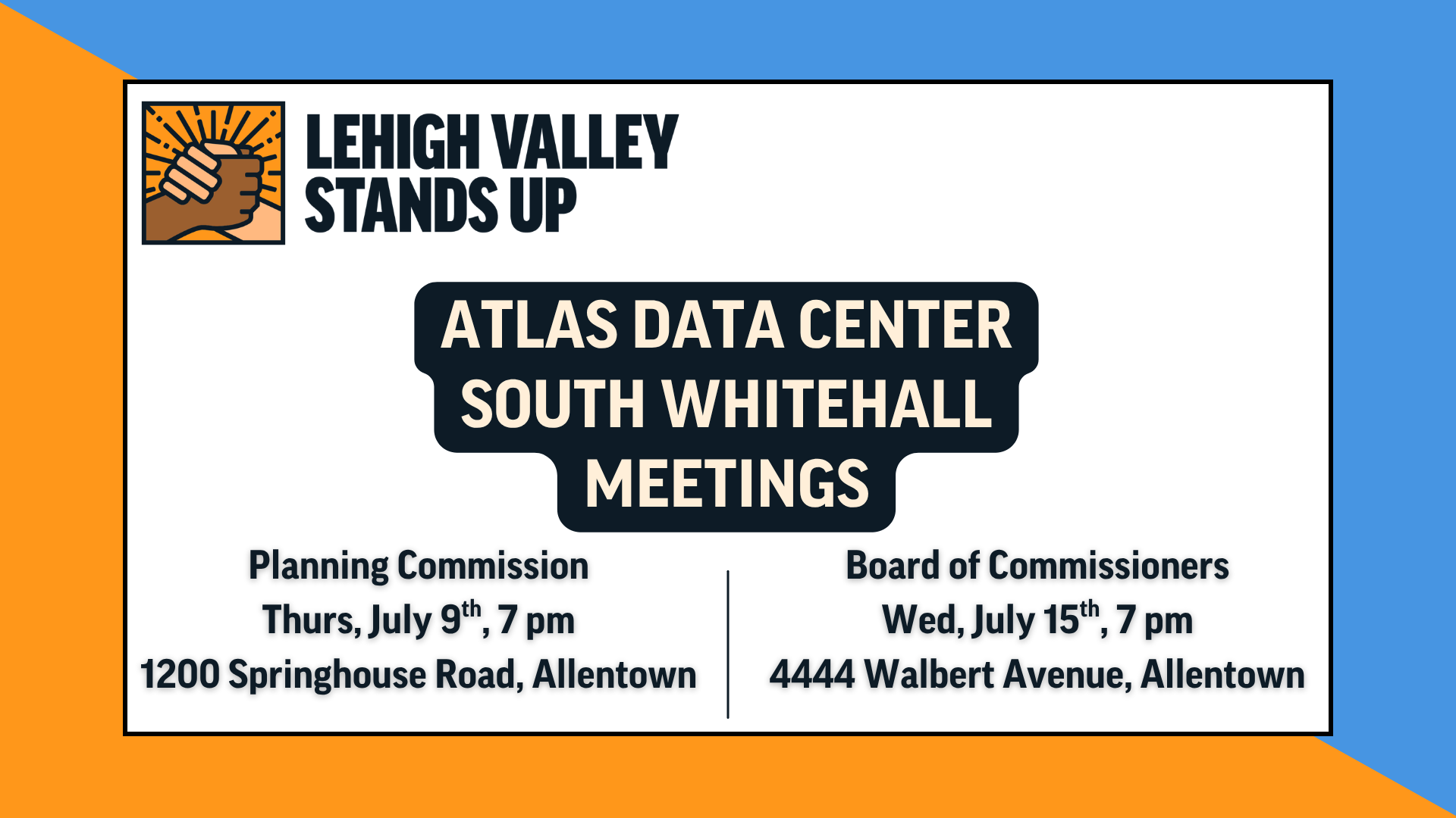 Show Up and Stop Data Centers in South Whitehall | Lehigh Valley Stands Up