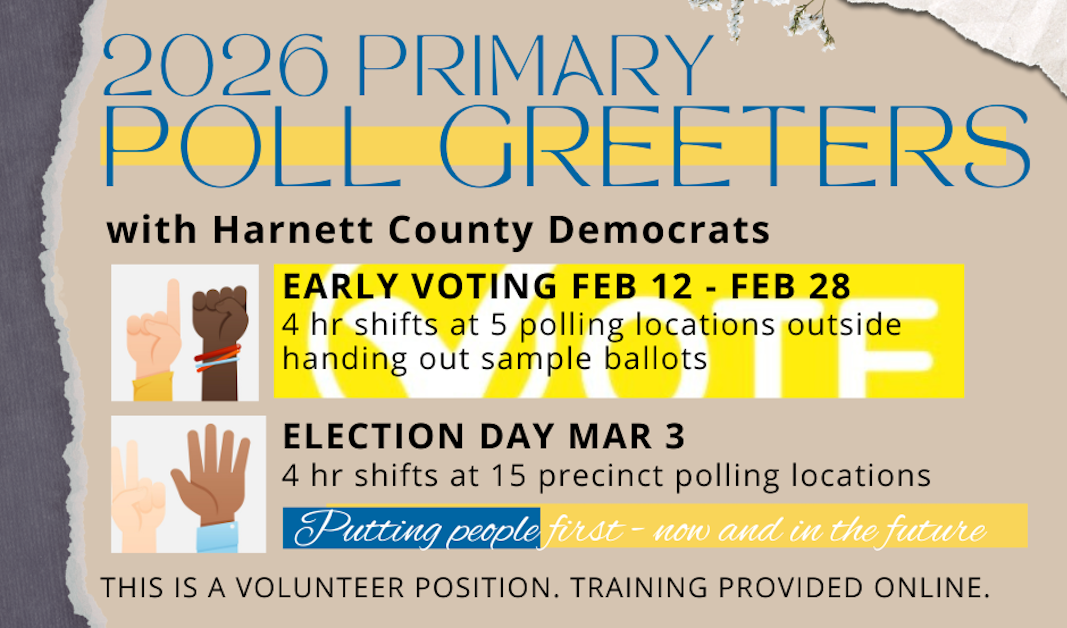 LILLINGTON Commons - Early Voting OUTSIDE Poll Greeting Shifts ...