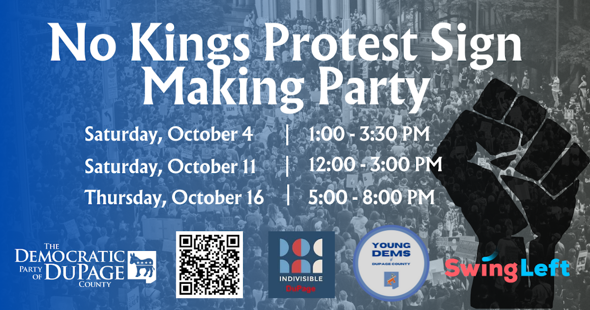 No Kings Day Protest Sign Making · DuPage County Democrats