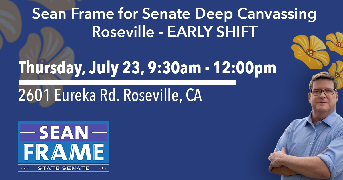 Sean Frame for Senate Thursday Canvass - 07.23.26 - EARLY SHIFT image