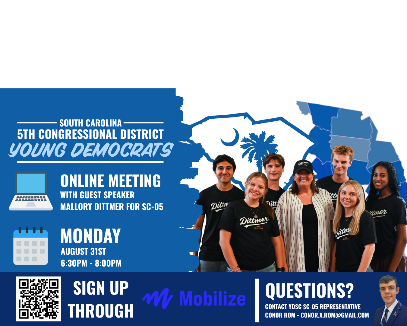 SC 5th Congressional District Young Democrats Online Meeting image