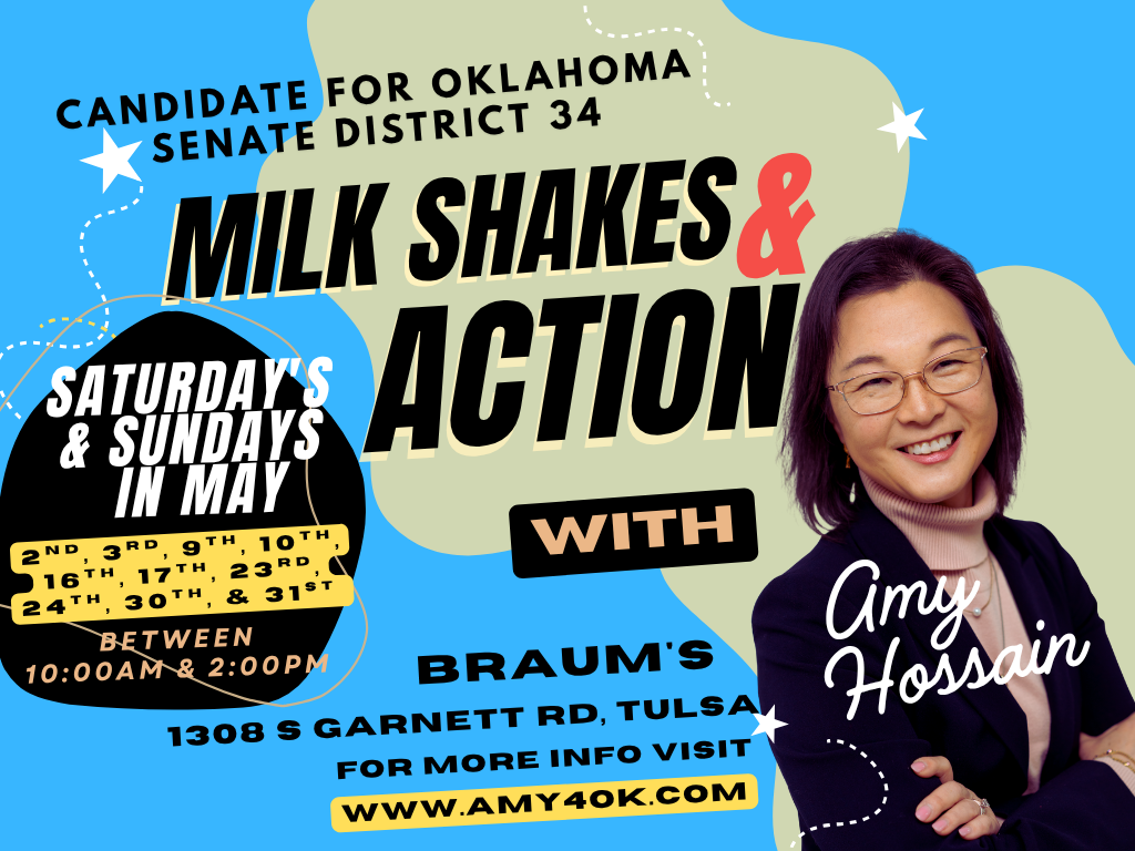 SD 34 Hossain - Milk Shakes & Action organized by Oklahoma Democratic Party