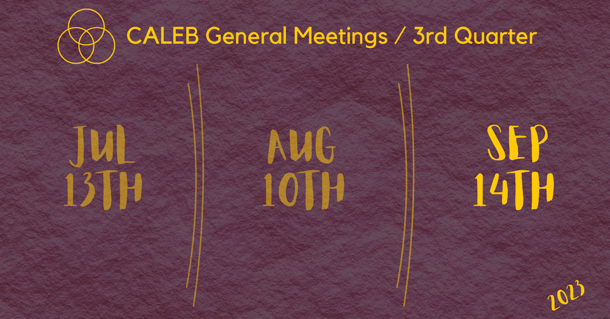 CALEB September General Meeting · CALEB
