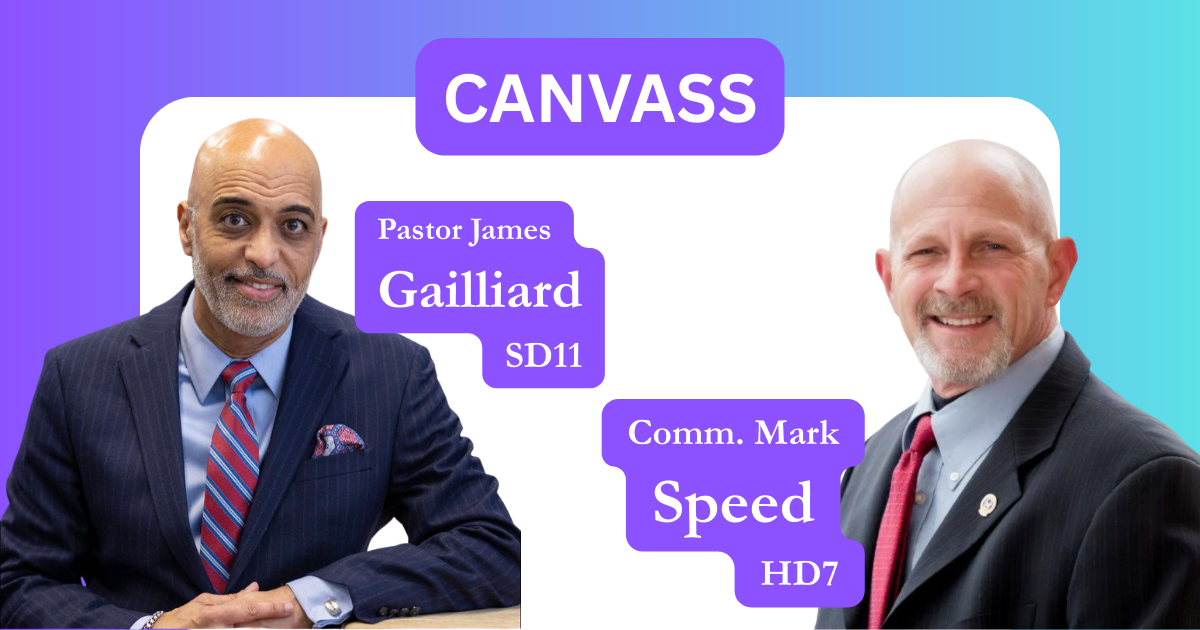 Commissioner Mark Speed (HD7) and Pastor James Gailliard (SD11) Canvass ...