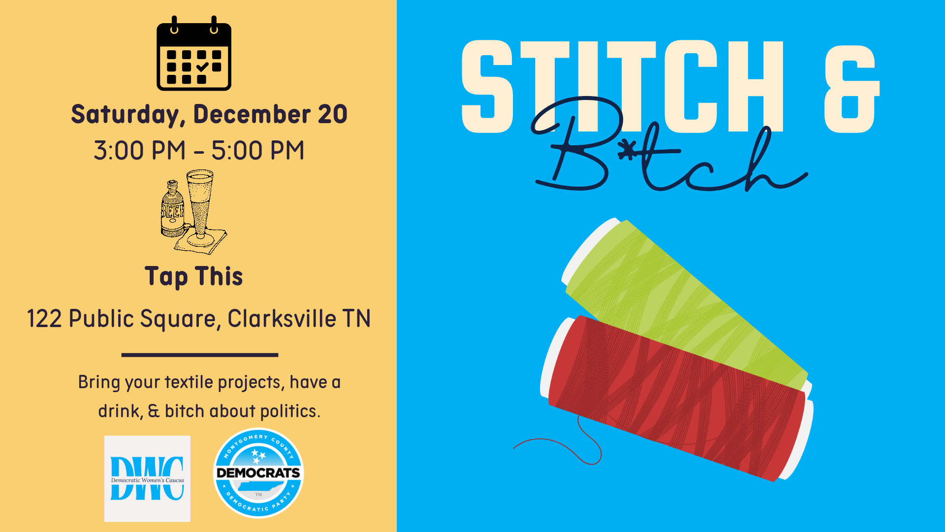 MoCo Dems December Stitch & B*itch