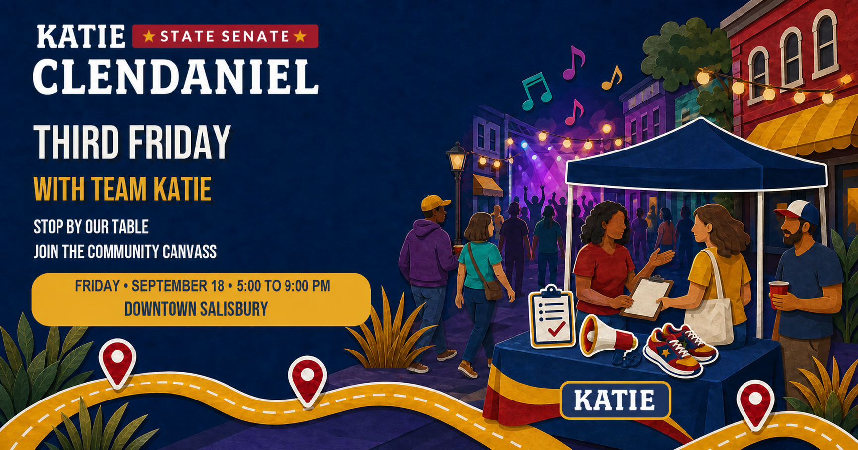 Stop by Team Katie's Booth at Salisbury's Third Friday! image