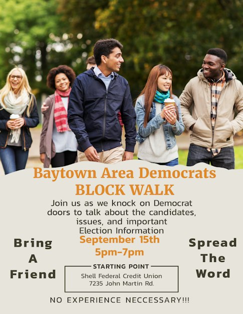 Baytown Area Democrats Block Walk · Mobilize