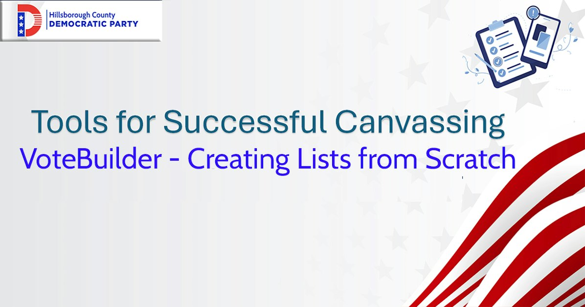 Tools for Successful Canvassing – VoteBuilder - Creating Lists from ...