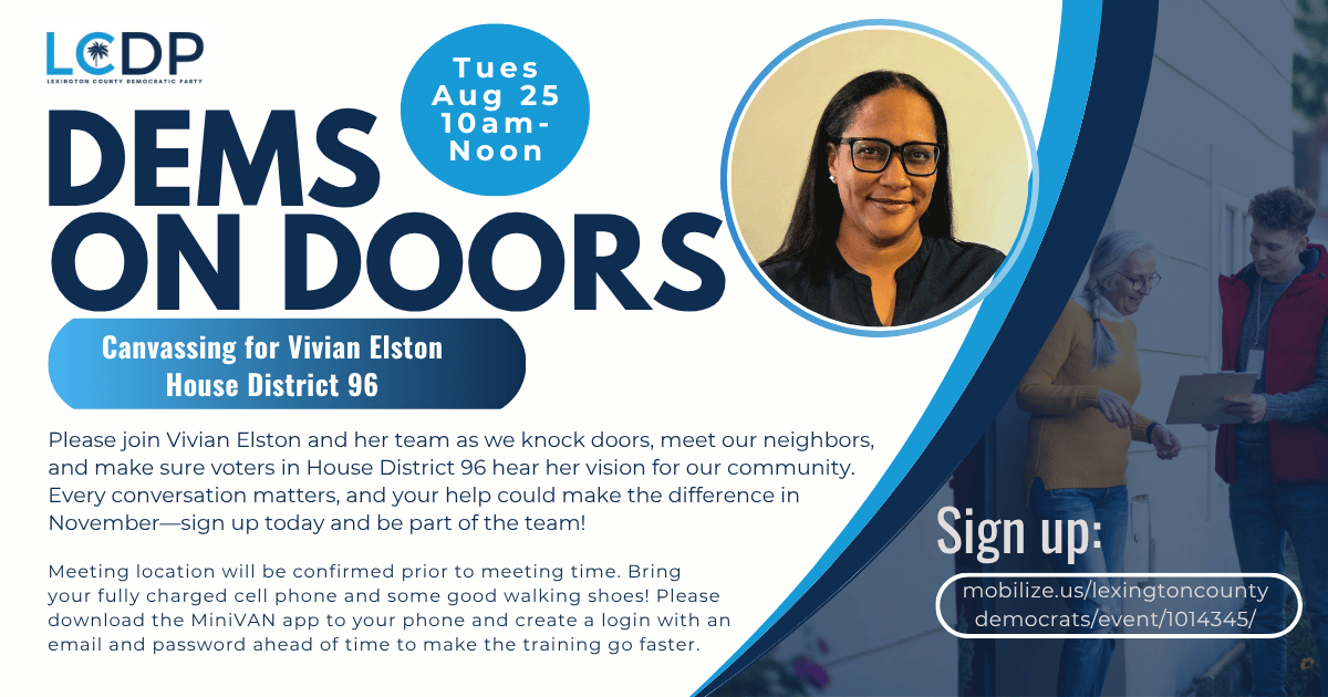 Dems on Doors - Volunteers Needed - Vivian Elston SCHD96 image
