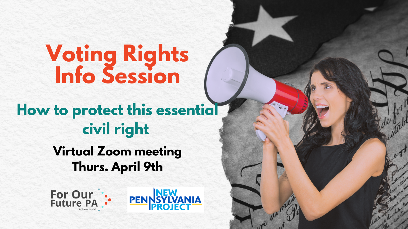 Voting Rights Info Session with For Our Future and New Pennsylvania Project