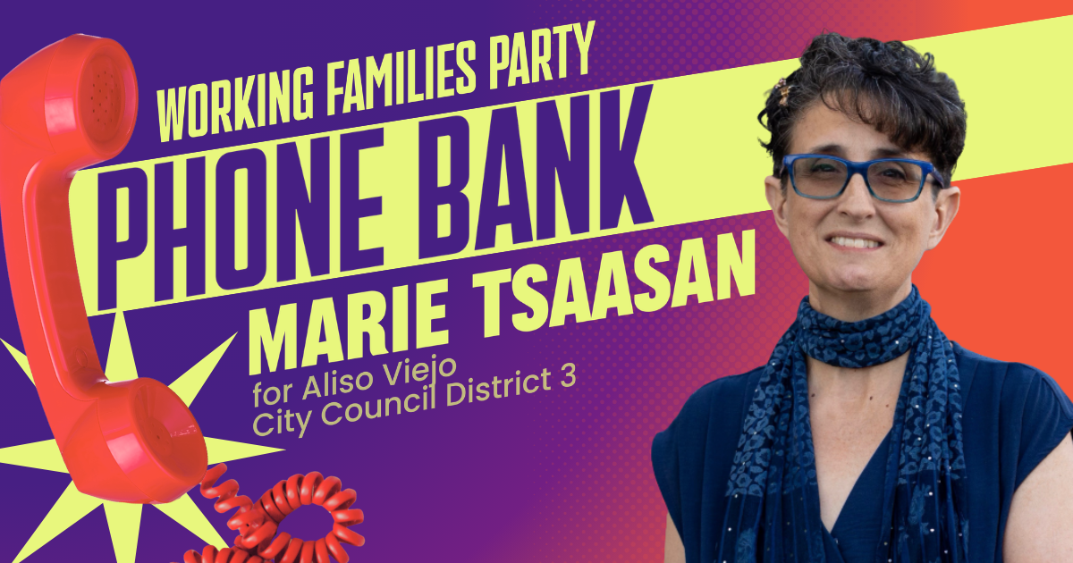 Phone Bank: Call Voters with Marie Tsaasan for Aliso Viejo City Council District 3 image