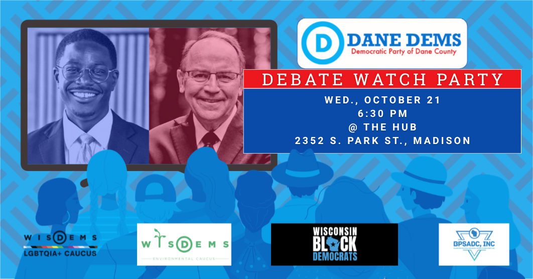 Dane Dems Debate Watch Party/Meeting image