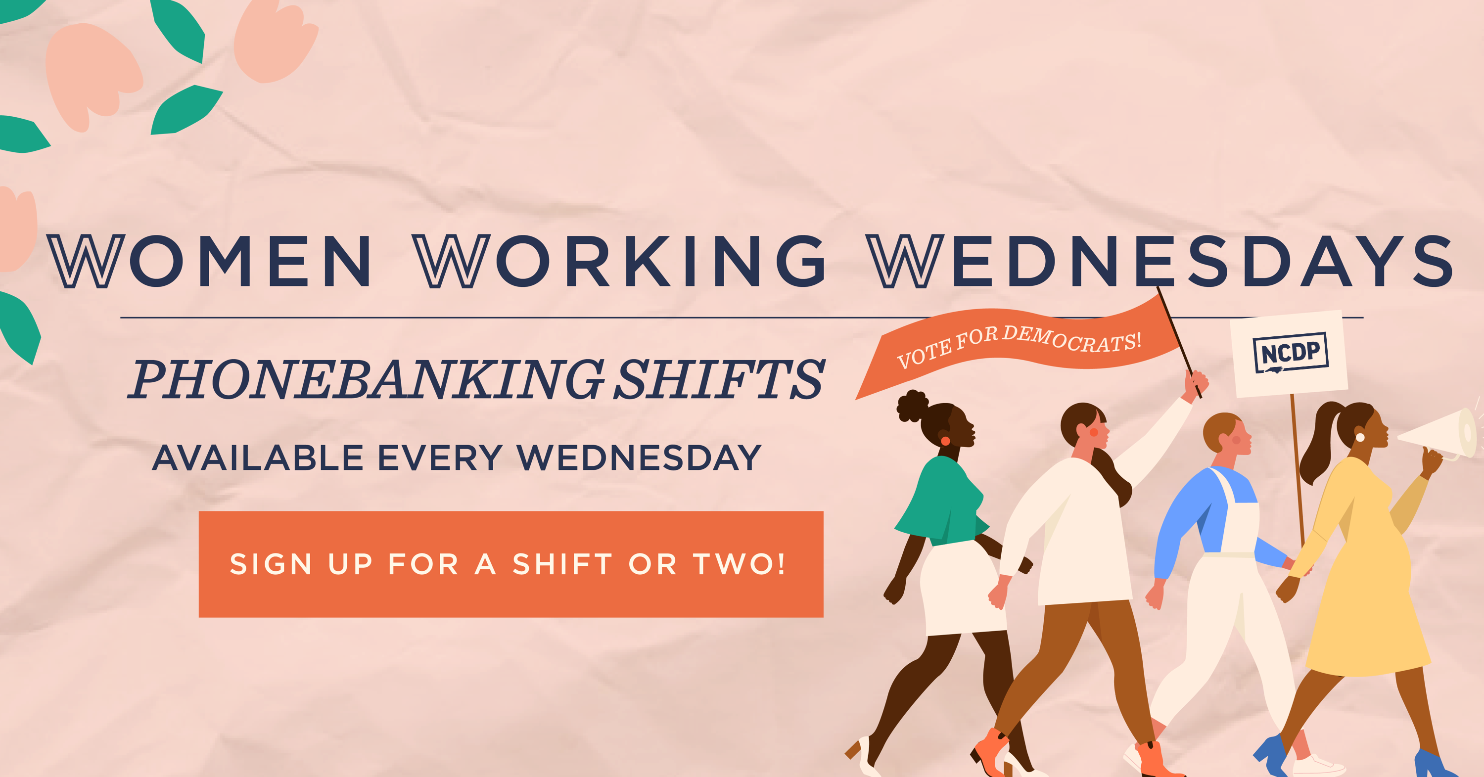 Hybrid Women Working Wednesday Phone Bank