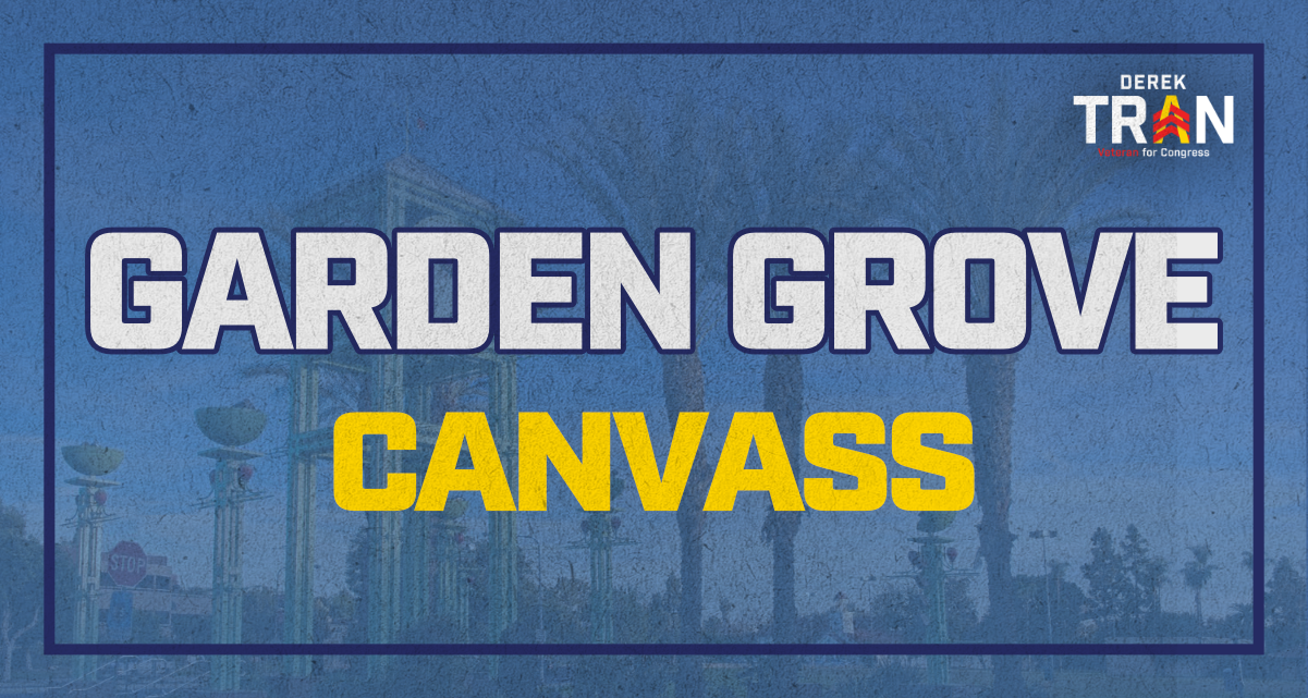 Join us for a SPOOKY GOTV CANVASS in Garden Grove to Defend CA-45 and Re-elect Derek Tran! image