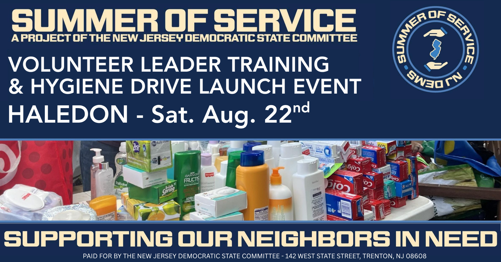 Paterson SUMMER OF SERVICE: Volunteer Leader Training & Hygiene Drive Kickoff Event image