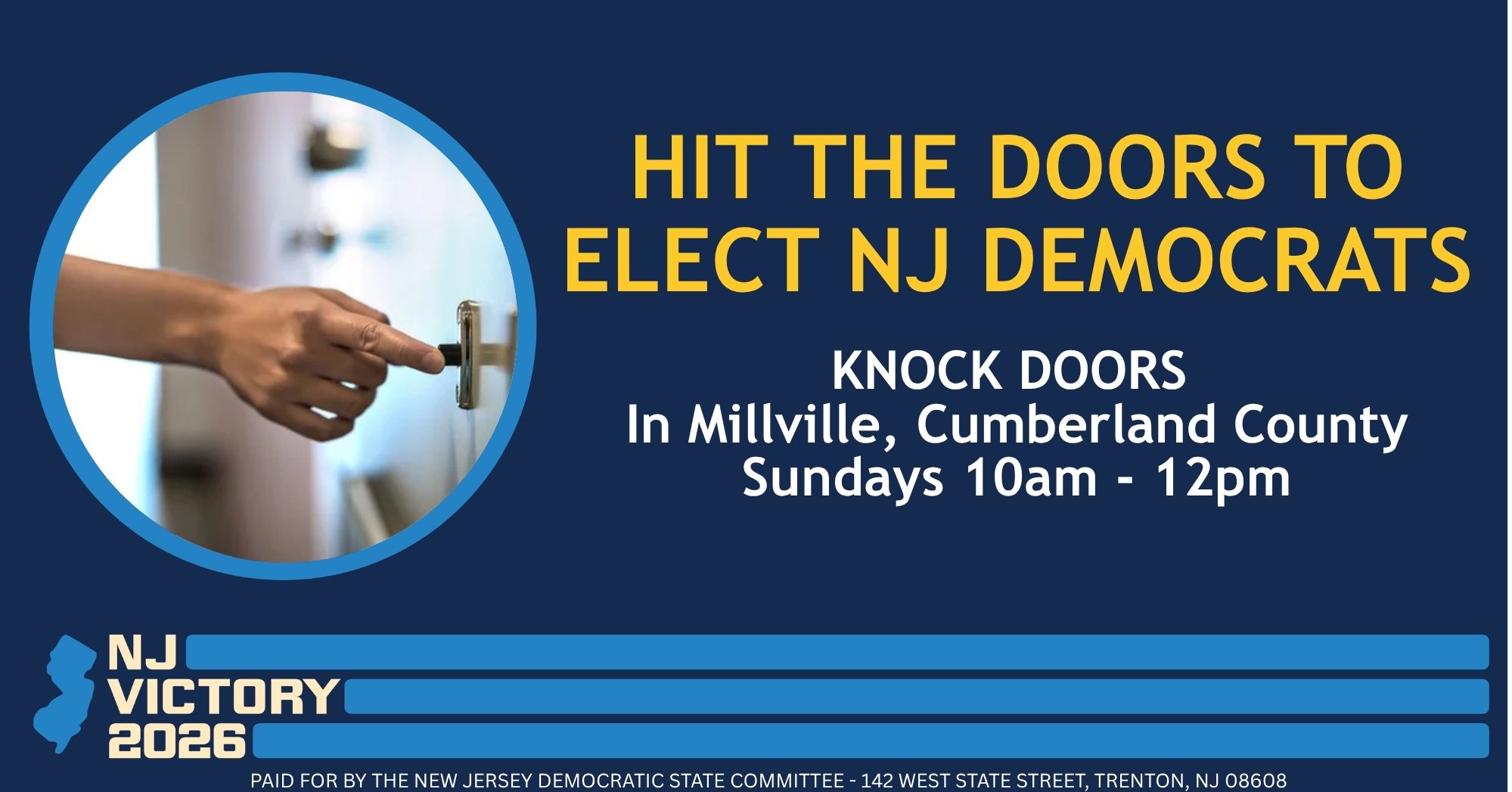 Hit the Doors to Elect NJ Democrats in Cumberland County (Millville) image