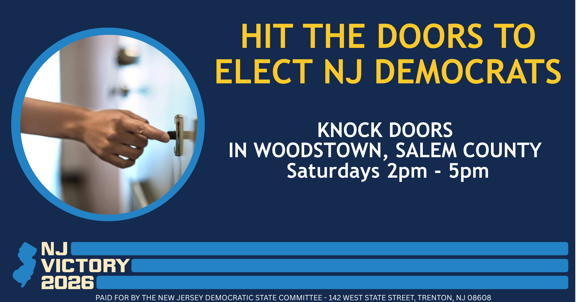 Knock Doors in Woodstown to Elect New Jersey Democrats image