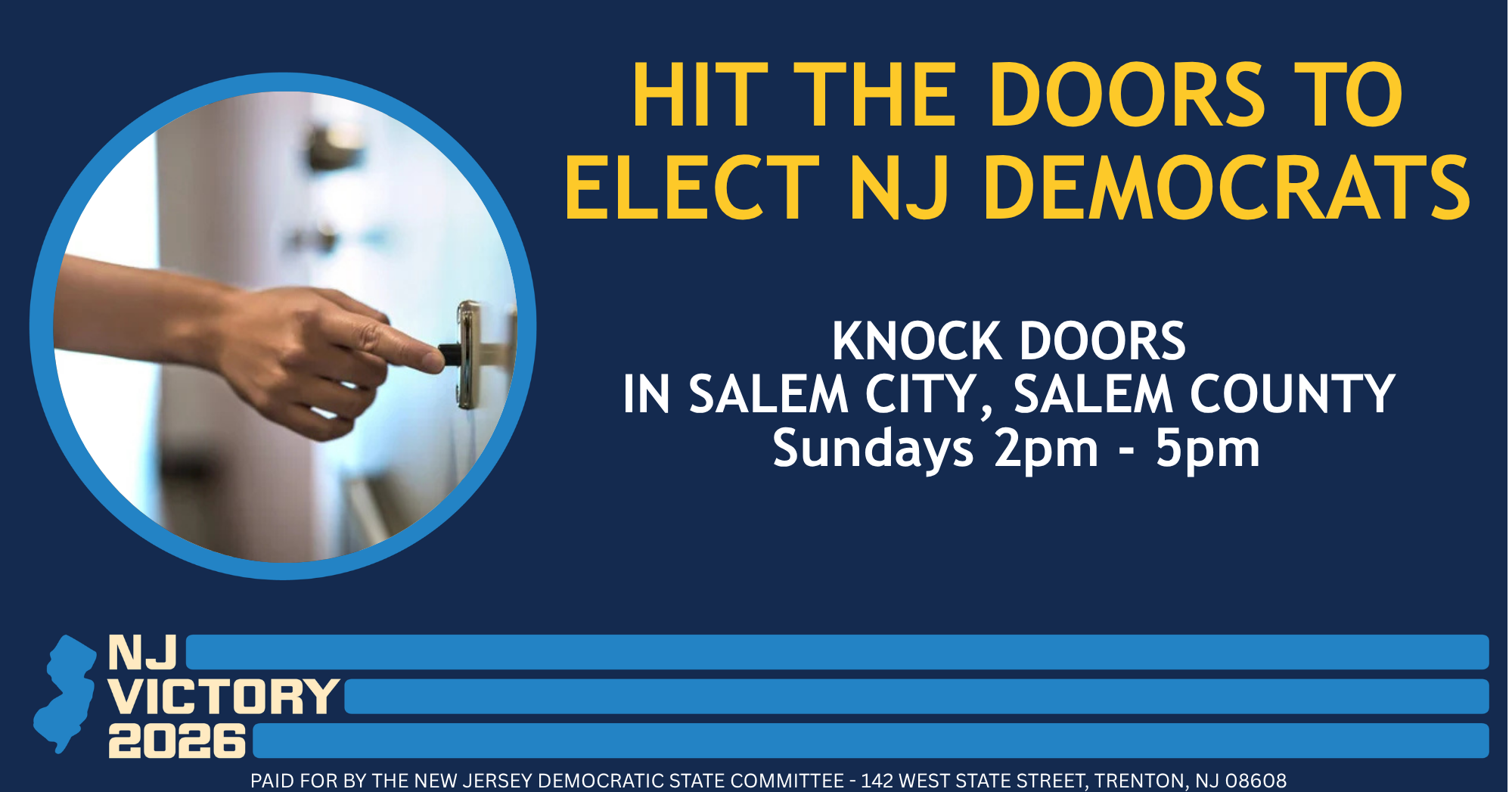 Knock Doors in Salem City to Elect New Jersey Democrats image