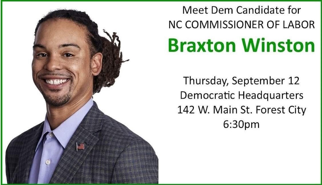 Braxton Rutherford Meet & Greet Braxton Winston, Candidate for Commissioner of Labor ...