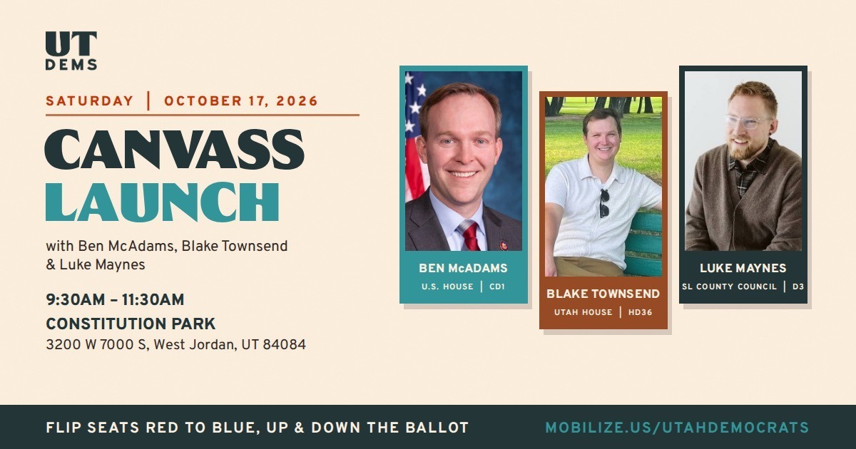 Canvassing with Ben McAdams, Blake Townsend, and Luke Maynes!
