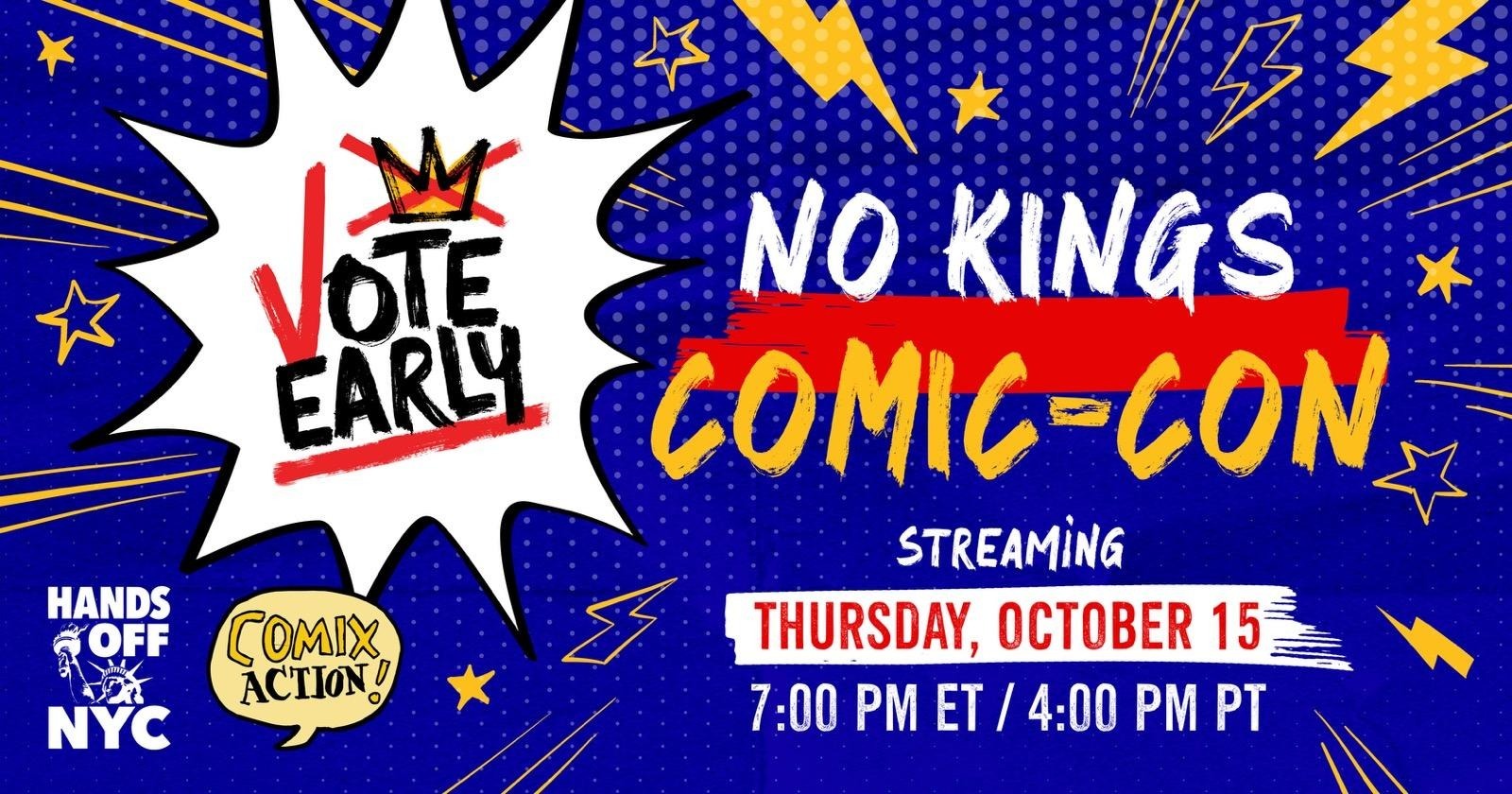 No Kings Comic-Con organized by No Kings