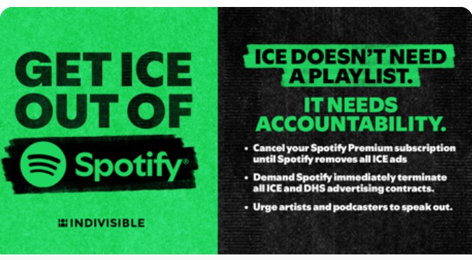 Spotify is Running ICE Recruitment Ads. We're Canceling our Subscriptions until they Stop. · Mobilize