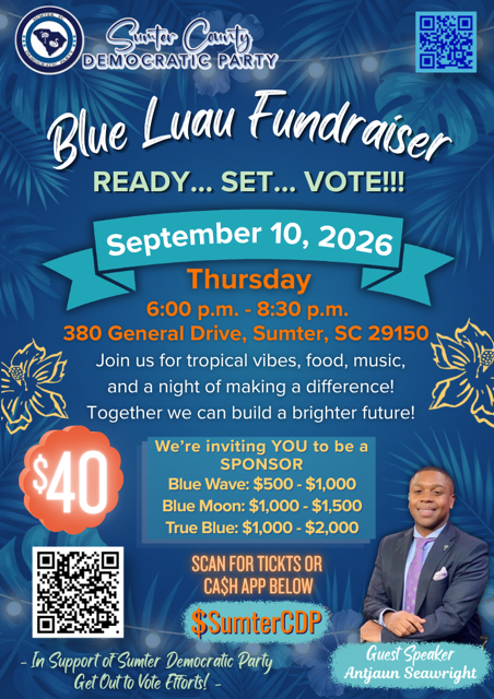 Sumter County Democratic Party - Blue Luau Fundraiser! image