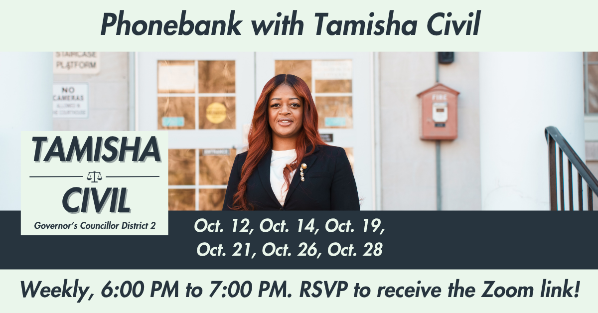 Phonebank with Tamisha Civil! (MULTIPLE DATES) image