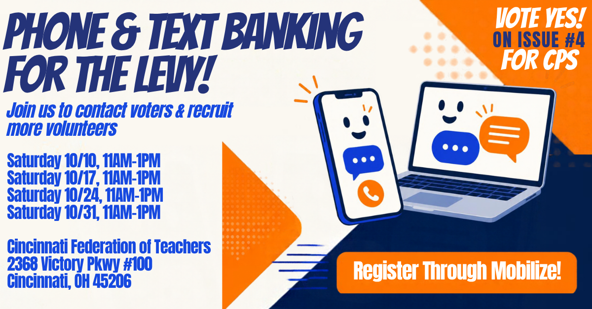 Text and Phone Bank for the CPS Levy!